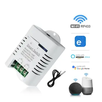 EWeLink TH16 Pametan Wifi Prekidač Praćenje Temperatura, Vlažnost Wifi Pametan Prekidač Kući Automatika Kit Radi Sa Alexa Google