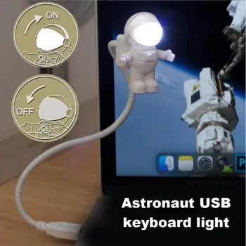 USB Astronaut Svetlo Kreativni Svemirski Čovjek Knjigu Svjetlo Uključi U Sobi Noć Lampu Prenosni Čitati Sto Lampe Mini Noć Svjetla