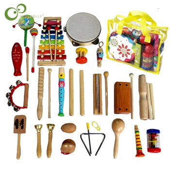 Mališan Instrumente Drvene udaraljke Obrazovni Vrtića Igračke za Decu Bebu Muzički Instrument Igračke Postavio