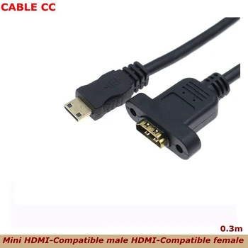 Mini HDMI Kompatibilni Muškarac da HDMI Kompatibilni Žena Produženje 30cm Veza Zajebi Bravu Vijeće Mount HD AV Kameru Kabl