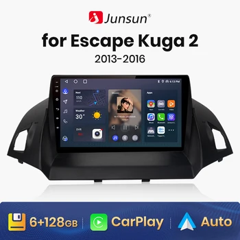 Junsun V1 AI Glas Bežični CarPlay Android Auto Radio za Ford Kuga Pobjeći 2013-2016 4G Auto Multimedijalni GPS 2din autoradio