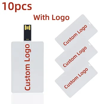 10PCS Običaj Logo Otisak Sliku 128MB 4GB 8G 16GB 32G USB Kreditnu Karticu Pendrive Posao Ime u Obliku USB Stick