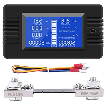 DC Baterija Monitor Moć Metar Ammeter Digitalni DC 0-200V Sant 100A Multimeter, Metar Voltmeter Kapaciteta Tester