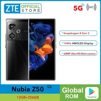 ZTE Nubije Z50 Snapdragon 8 Gen 2 6.67 Cm 144Hz AMOLED Prikaži 64MP Glavna Kamera 5000mAh 5G 12GB 256GB
