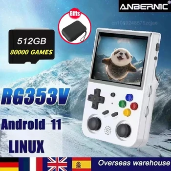 ANBERNIC RG353V 3.5 CM 640*480 Retro Ručnim Konzole 512G 80.000 ljudi Igru Podnijeti Android 11 Linux OS HD Izgradio-u 20 Simulator