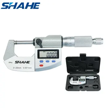 Shahe 0-25mm Sitnica Digitalni Izvan Micrometer Elektronske Micrometer Mjerač 0.001 mm Digitalni Mjerač Površine Alat