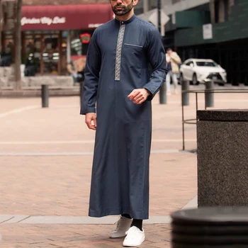Dubai Abaya Turska Caftan Muslimani Odjeću Islam Ogrtač Mode Kaftan Jubba Thobe Saudijske Arabije Pakistan Kamiss Musulman Homme