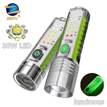 ZHIYU 30W Doveo Prenosni USB Puni se Mini DOVEO Lampu Osvjetljenje Mod Vodootporne Baklju ZAPOVEDNIK Teleskopske Zoom Noć Osvjetljenje